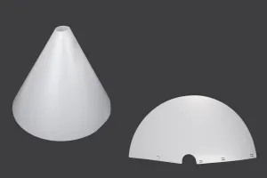Diffusore cono in PVC per riflessi di prodotti nelle foto 360x350mm-1