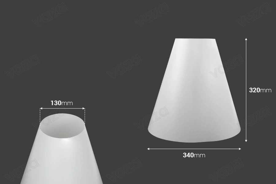 PVC κώνος για τις αντανακλάσεις των προϊόντων στις φωτογραφίες 340x320 mm PVC κώνος για τις αντανακλάσεις των προϊόντων στις φωτογραφίες 340x320 mm-εικόνα_διαστάσεις