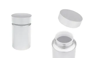 100 ml PET plastic jar in silver color for pills and capsules-1