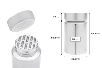100 ml PET plastic jar in silver color for pills and capsules