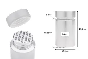 100 ml PET plastic jar in silver color for pills and capsules-2