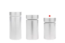 100 ml PET plastic jar in silver color for pills and capsules