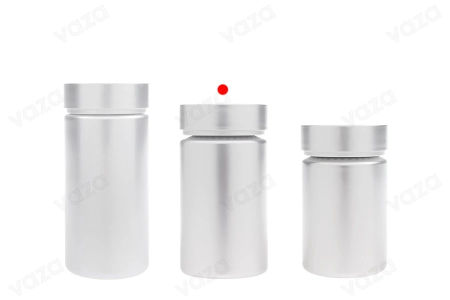 120 ml PET plastic jar in silver color for pills and capsules 120 ml PET plastic jar in silver color for pills and capsules-εικόνα_σύνθεση