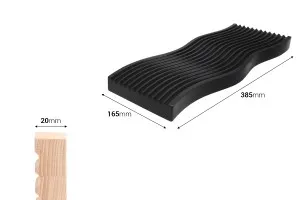 Accessorio in legno a forma di onda per foto e decorazioni 385x165x20 mm in colore naturale o nero-2