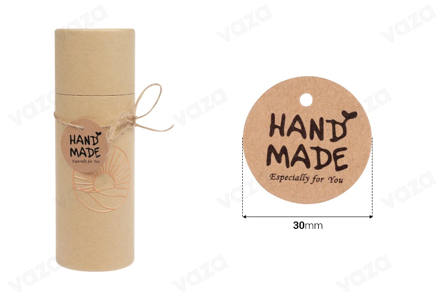 Χάρτινα καρτελάκια "Handmade" με τρύπα και σπάγγο - 100 τμχ Χάρτινα καρτελάκια "Handmade" με τρύπα και σπάγγο - 100 τμχ-εικόνα_διαστάσεις
