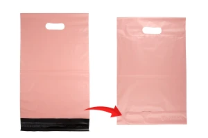Pochette d'expédition 260x330 mm rose imperméable PE avec fermeture autocollante et poignée - 100 pièces-5
