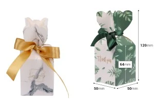 Χάρτινο κουτάκι δώρου 50x50x120 mm με κορδέλα σε διάφορα σχέδια - 50 τμχ-2