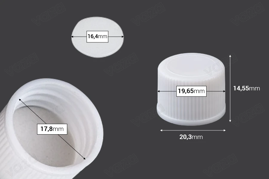 Bouchon en plastique PP18 avec joint - 20 pcs-photo_groupe