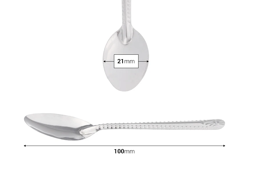 Silver-colored metal spoon - 100 mm Silver-colored metal spoon - 100 mm