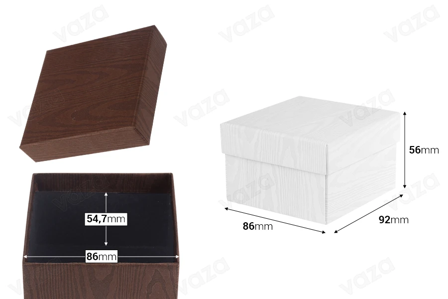 Kuti letre 86x92x56 mm në ngjyra të ndryshme - 6 copë Kuti letre 86x92x56 mm në ngjyra të ndryshme - 6 copë-εικόνα_διαστάσεις