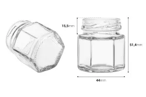 Γυάλινο εξάγωνο βαζάκι 30 ml-3