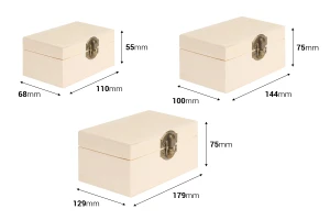 Cofanetto in legno con clip in metallo 3 pezzi S-M-L-2