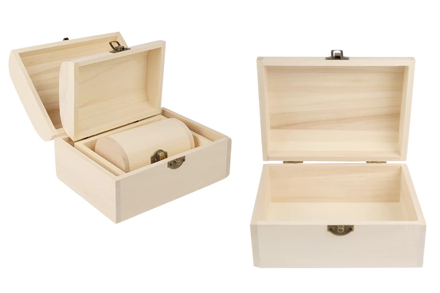 Scatola portaoggetti in legno con clip-set di 3 pezzi (S-M-L)