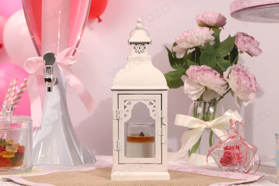 Decorated metal lantern with glass windows, 3 piece set in size S-M-L Decorated metal lantern with glass windows, 3 piece set in size S-M-L-image_group