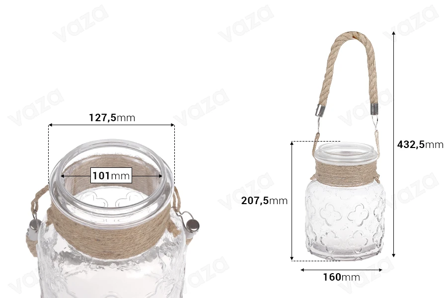 Βάζο διακόσμησης γυάλινο 2000 ml με χερούλι χωρίς καπάκι 160x180 mm-εικόνα_διαστάσεις
