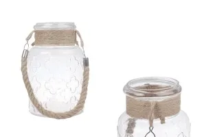 3000ml hanging decoration glass jar with rope handle without cap in size 160x270 mm-1