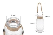 Βάζο διακόσμησης γυάλινο 4000 ml με χερούλι χωρίς καπάκι 160x310 mm Βάζο διακόσμησης γυάλινο 4000 ml με χερούλι χωρίς καπάκι 160x310 mm