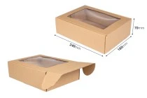 Κουτί συσκευασίας 180x240x70 mm από χαρτί κραφτ με παράθυρο - 20 τμχ
