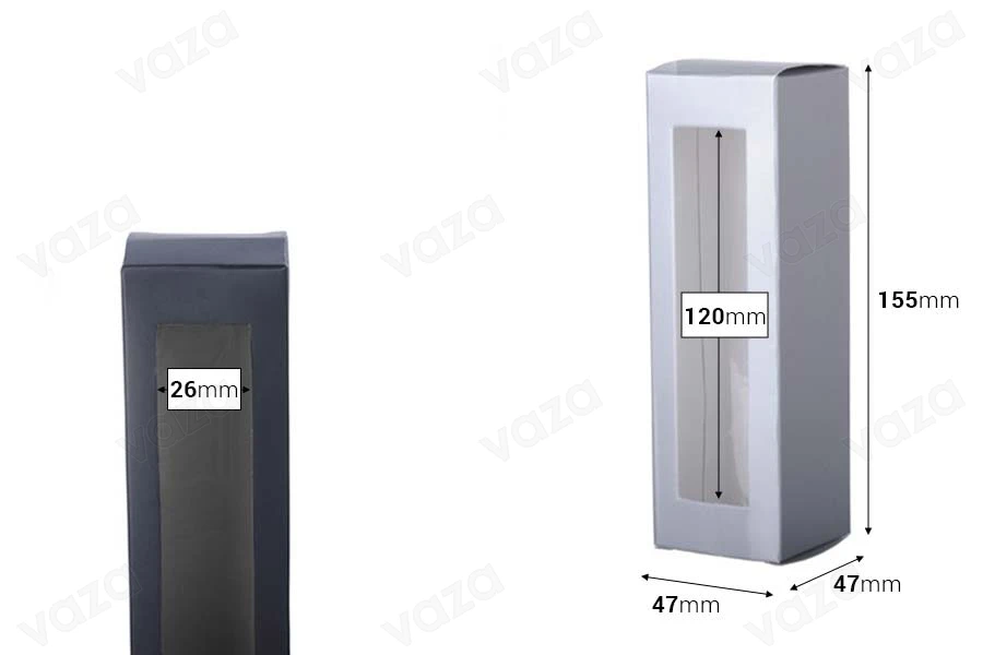 Κουτάκι χάρτινο με παράθυρο 47x47x155 - 20 τμχ-εικόνα_διαστάσεις