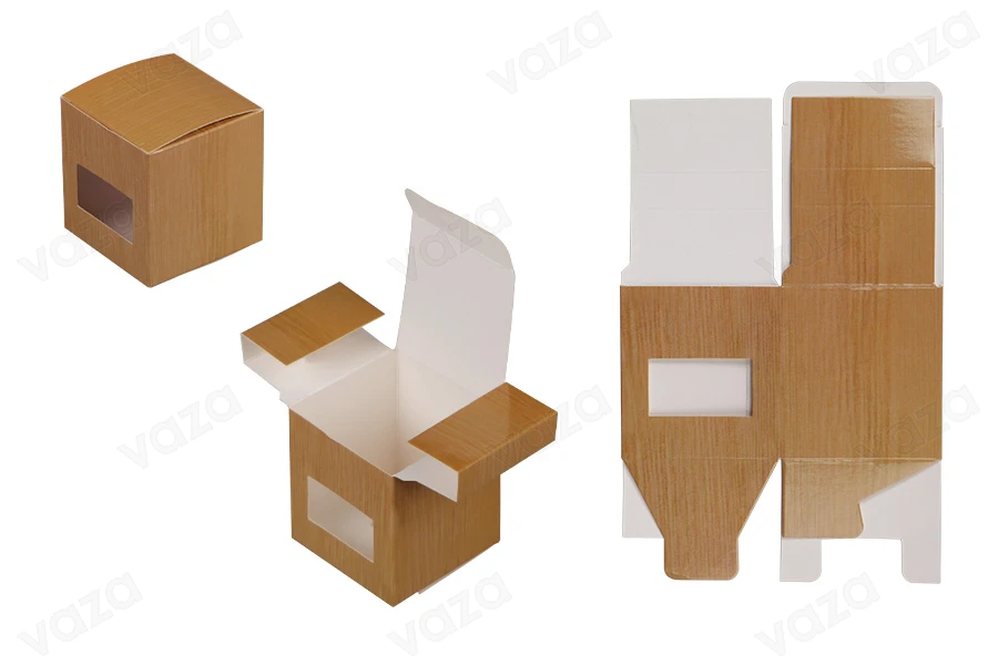 Brown paper box with window 56x56x60 mm - 50 pcs Brown paper box with window 56x56x60 mm - 50 pcs-image_product