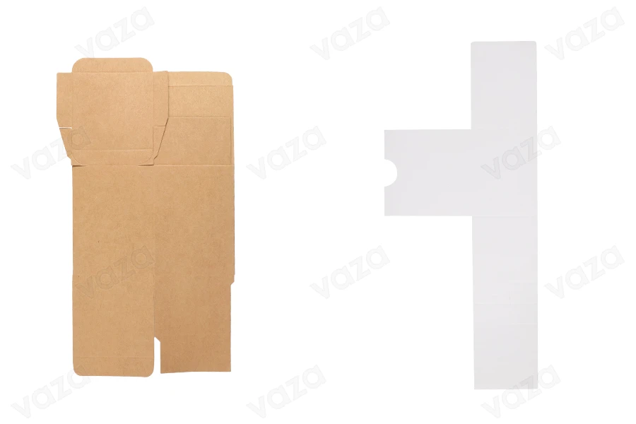 Kuti paketimi prej letre kraft 70x70x95 mm me ngjyrë kafe nga jashtë dhe të bardhë nga brenda - 50 copë-imazh_grup