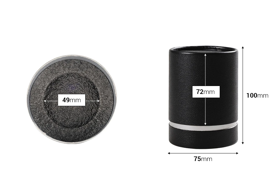 Κουτάκι κυλινδρικό για μπουκαλάκια 100x75 mm χάρτινο σε μαύρο χρώμα Κουτάκι κυλινδρικό για μπουκαλάκια 100x75 mm χάρτινο σε μαύρο χρώμα