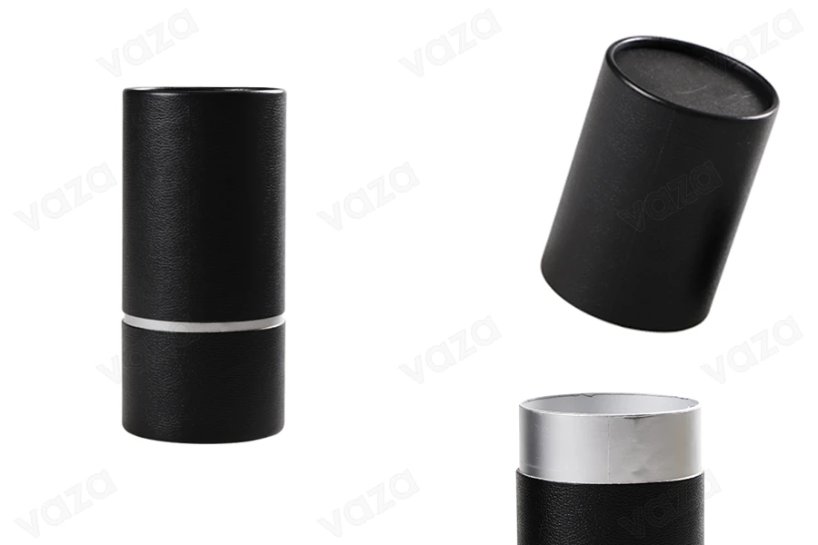 Black paper tube box in size 155x74 mm for vials and bottles-image_product