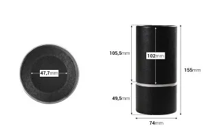 Schachteln für Flaschen mit 155x74mm Papier in schwarz-2