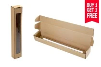 Scatolina in carta kraft con finestra 80x60x500 mm - 40 pz
