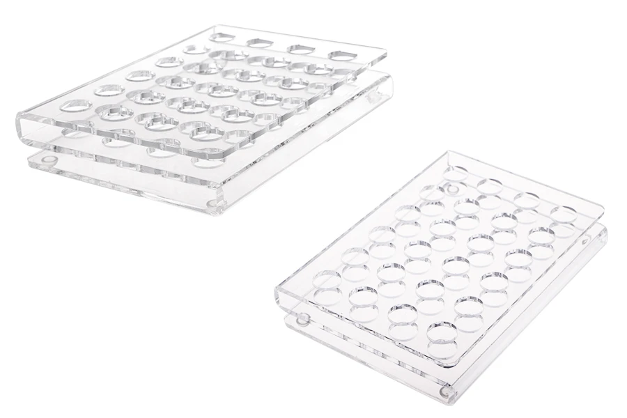Σταντ (stand) plexiglass 165x120x28 με πόδια σιλικόνης - 24 θέσεων (άνοιγμα τρύπας 15,5 mm)
