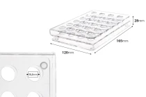 Σταντ (stand) plexiglass 165x120x28 με πόδια σιλικόνης - 24 θέσεων (άνοιγμα τρύπας 15,5 mm)