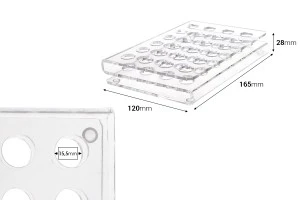 Σταντ (stand) plexiglass 165x120x28 με πόδια σιλικόνης - 24 θέσεων (άνοιγμα τρύπας 15,5 mm)-2