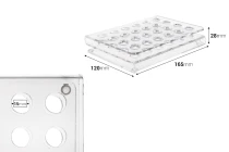 Σταντ (stand) plexiglass 165x120x28 με πόδια σιλικόνης - 24 θέσεων (άνοιγμα τρύπας 15 mm) Σταντ (stand) plexiglass 165x120x28 με πόδια σιλικόνης - 24 θέσεων (άνοιγμα τρύπας 15 mm)