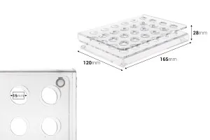 Σταντ (stand) plexiglass 165x120x28 με πόδια σιλικόνης - 24 θέσεων (άνοιγμα τρύπας 15 mm)-2
