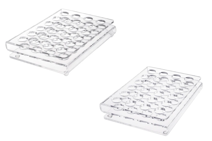 Σταντ (stand) plexiglass 165x120x28 με πόδια σιλικόνης - 24 θέσεων (άνοιγμα τρύπας 17 mm)