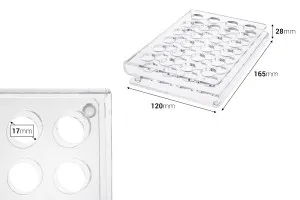 Σταντ (stand) plexiglass 165x120x28 με πόδια σιλικόνης - 24 θέσεων (άνοιγμα τρύπας 17 mm)-2