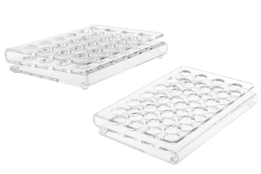 Σταντ (stand) plexiglass 165x120x28 με πόδια σιλικόνης - 24 θέσεων (άνοιγμα τρύπας 18 mm)