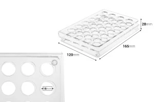 Σταντ (stand) plexiglass 165x120x28 με πόδια σιλικόνης - 24 θέσεων (άνοιγμα τρύπας 18 mm)-2