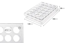 Σταντ (stand) plexiglass 165x120x28 με πόδια σιλικόνης - 24 θέσεων (άνοιγμα τρύπας 21 mm) Σταντ (stand) plexiglass 165x120x28 με πόδια σιλικόνης - 24 θέσεων (άνοιγμα τρύπας 21 mm)