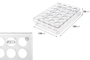 Σταντ (stand) plexiglass 165x120x28 με πόδια σιλικόνης - 24 θέσεων (άνοιγμα τρύπας 21 mm)-2