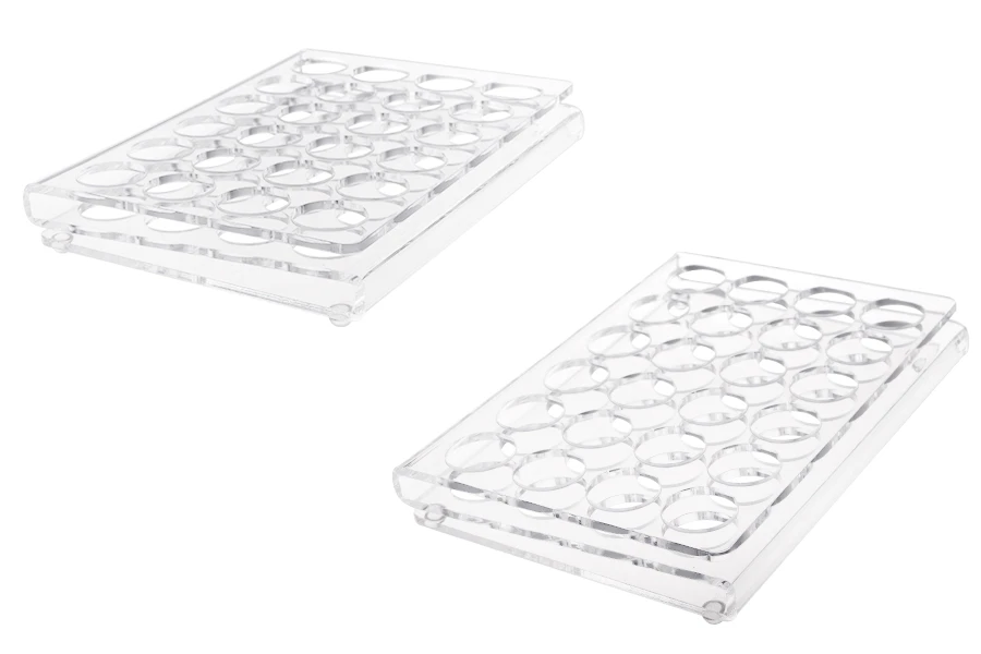 Stand (stand) Plexiglas 190x140x28 - 24 Ablagen (Durchmesser 25 mm) Stand (stand) Plexiglas 190x140x28 - 24 Ablagen (Durchmesser 25 mm)