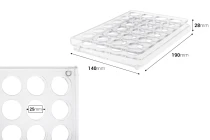 Stand (stand) Plexiglas 190x140x28 - 24 Ablagen (Durchmesser 25 mm) Stand (stand) Plexiglas 190x140x28 - 24 Ablagen (Durchmesser 25 mm)