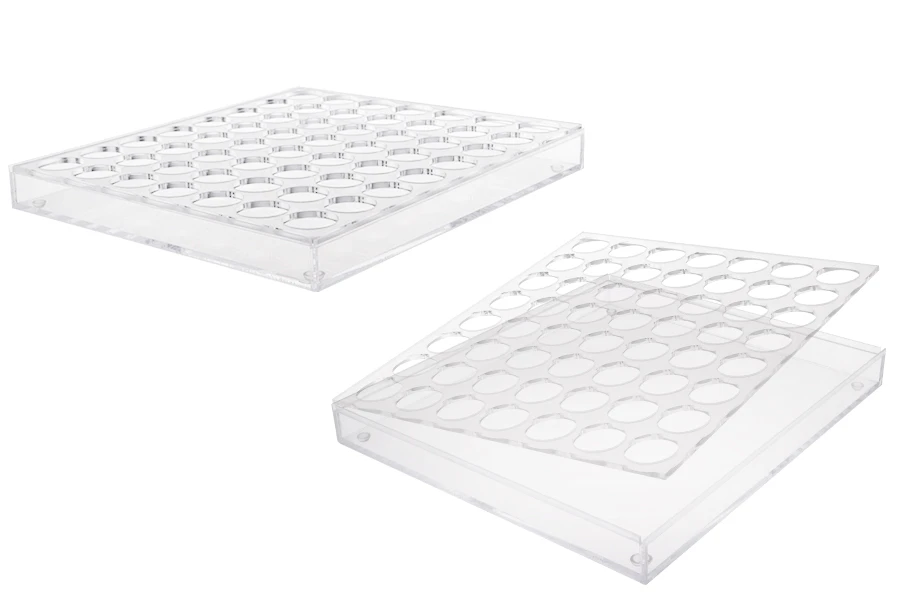 Σταντ (stand) plexiglass 264x232x26 mm - 56 θέσεων (άνοιγμα τρύπας 27,5 mm) Σταντ (stand) plexiglass 264x232x26 mm - 56 θέσεων (άνοιγμα τρύπας 27,5 mm)