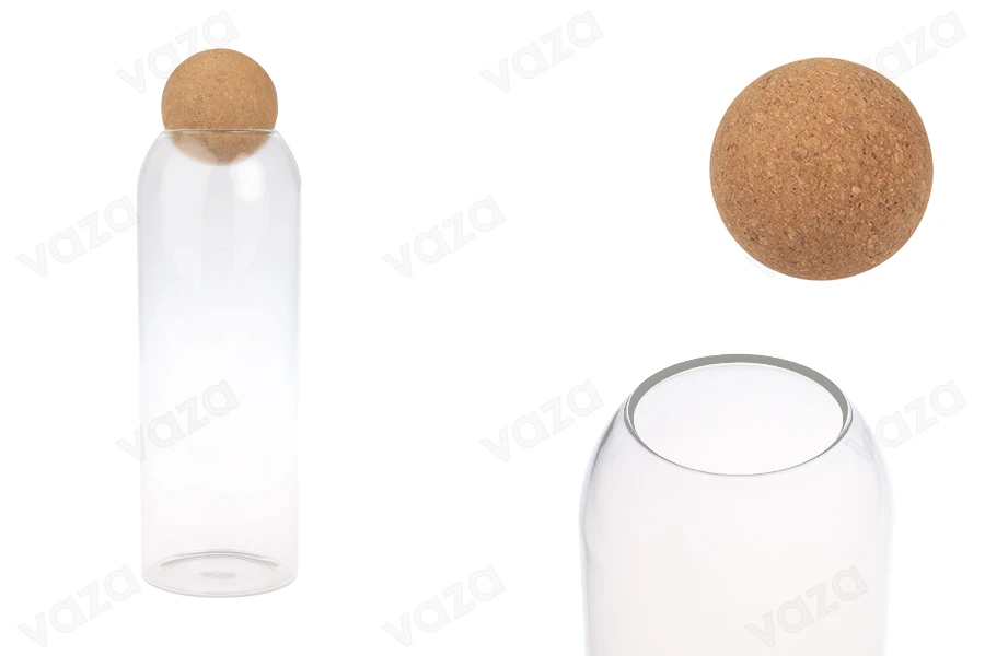 Γυάλινο δοχείο 1400 ml διάφανο με φυσικό φελλό σε σφαιρικό σχήμα Γυάλινο δοχείο 1400 ml διάφανο με φυσικό φελλό σε σφαιρικό σχήμα-εικόνα_προϊοντική