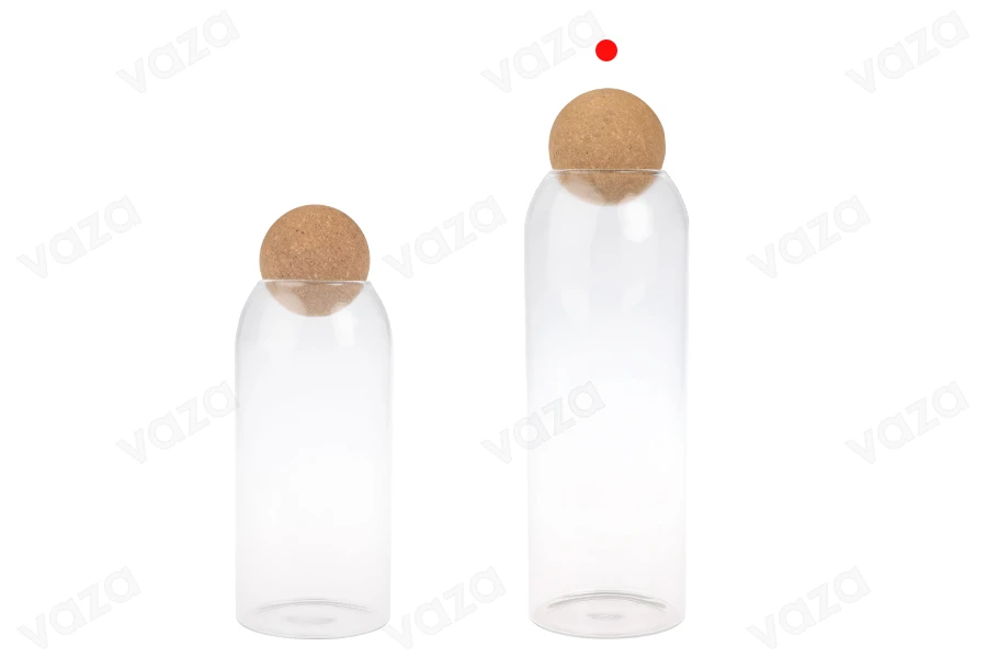 Γυάλινο δοχείο 1400 ml διάφανο με φυσικό φελλό σε σφαιρικό σχήμα Γυάλινο δοχείο 1400 ml διάφανο με φυσικό φελλό σε σφαιρικό σχήμα-εικόνα_σύνθεση