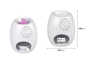 Brûleur en céramique de couleur blanche pour fondants de cire et huiles-2