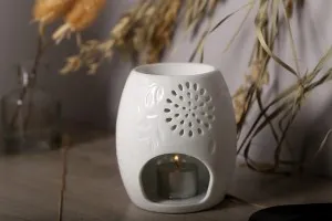 Brûleur en céramique de couleur blanche pour fondants de cire et huiles-5