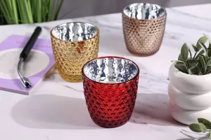 Γυάλινο βάζο διακόσμησης 320 ml ανάγλυφο κατάλληλο για ρεσώ και κεριά-3