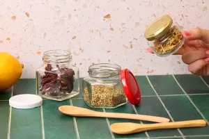 106ml hexagonal glass jar - 30 pcs.-3