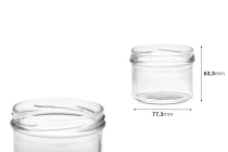 Βάζο γυάλινο διάφανο 225 ml για μέλι, γλυκά ή κερί (T.O 82) - 36 τμχ